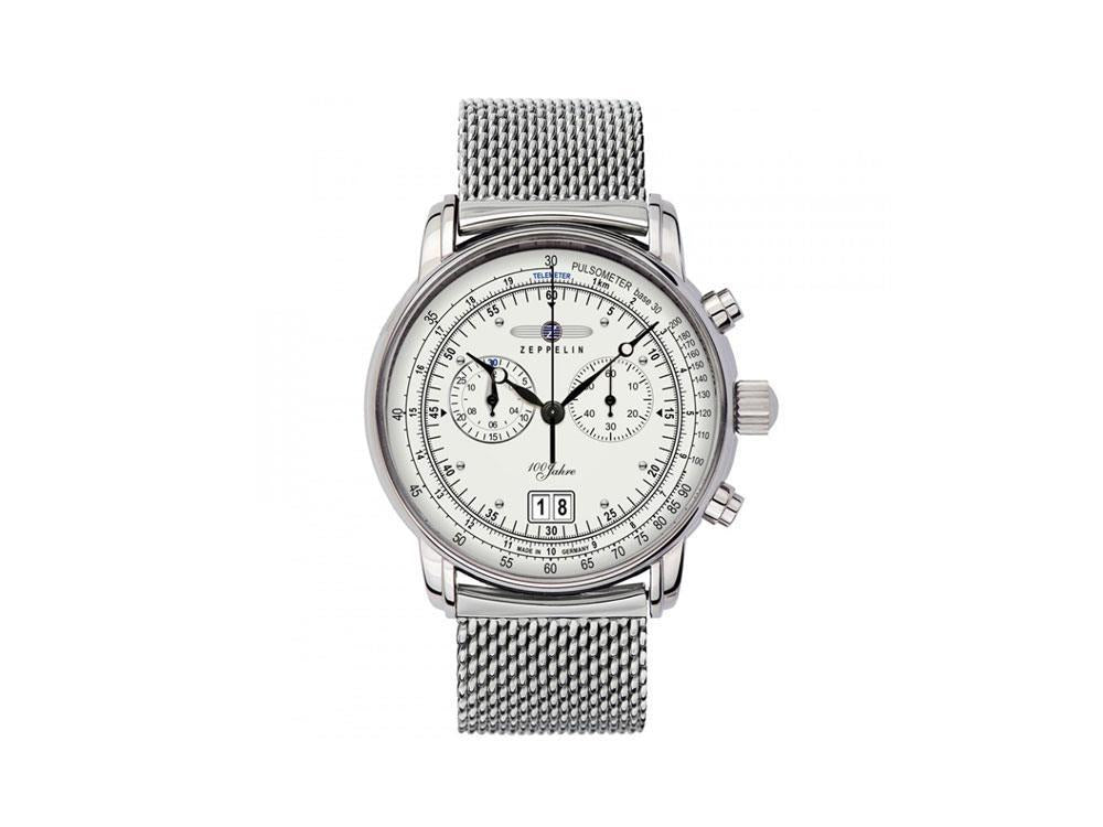 Reloj de Cuarzo Zeppelin 100 Years Zeppelin Ed. 1, Plata, 42 mm, 7690M-1