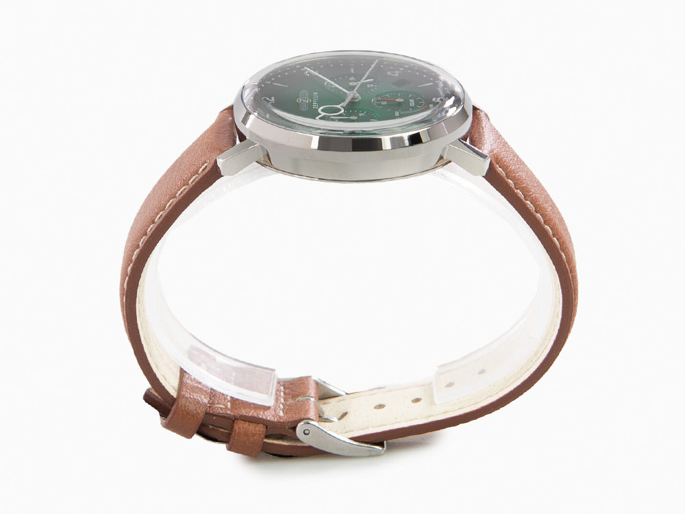 Reloj de Cuarzo Zeppelin LZ 129 Hindenburg, Verde, 41 mm, Día, Piel, 8086-4n