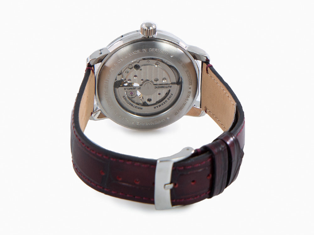 Reloj Automático Zeppelin LZ 120 Bodensee, Rojo, 40cm, Correa de piel, 8166-5