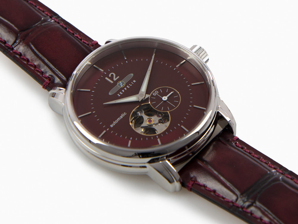 Reloj Automático Zeppelin LZ 120 Bodensee, Rojo, 40cm, Correa de piel, 8166-5