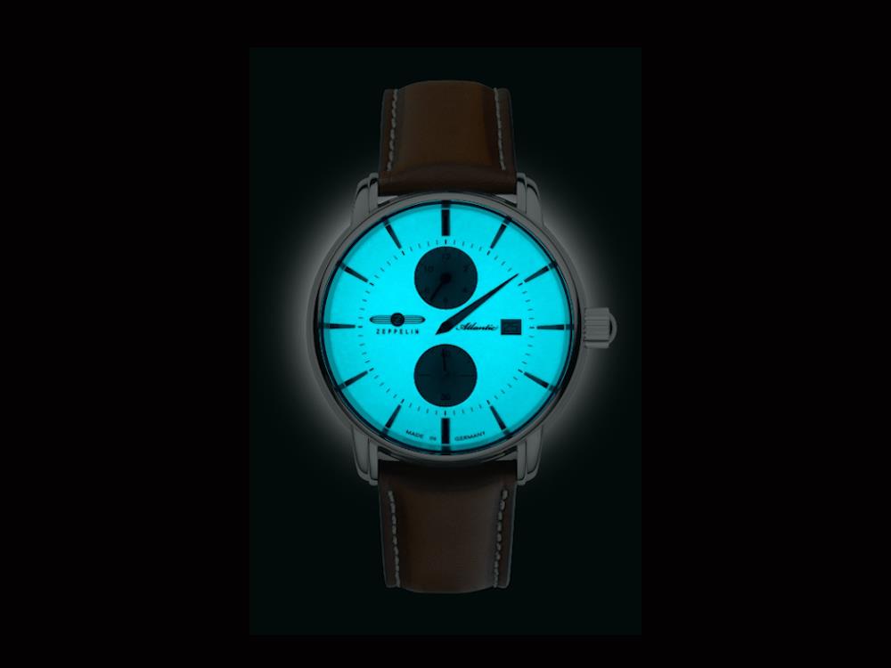 Reloj Automático Zeppelin Atlantic, Beige, 42 mm, Día, Correa de piel, 8426-5