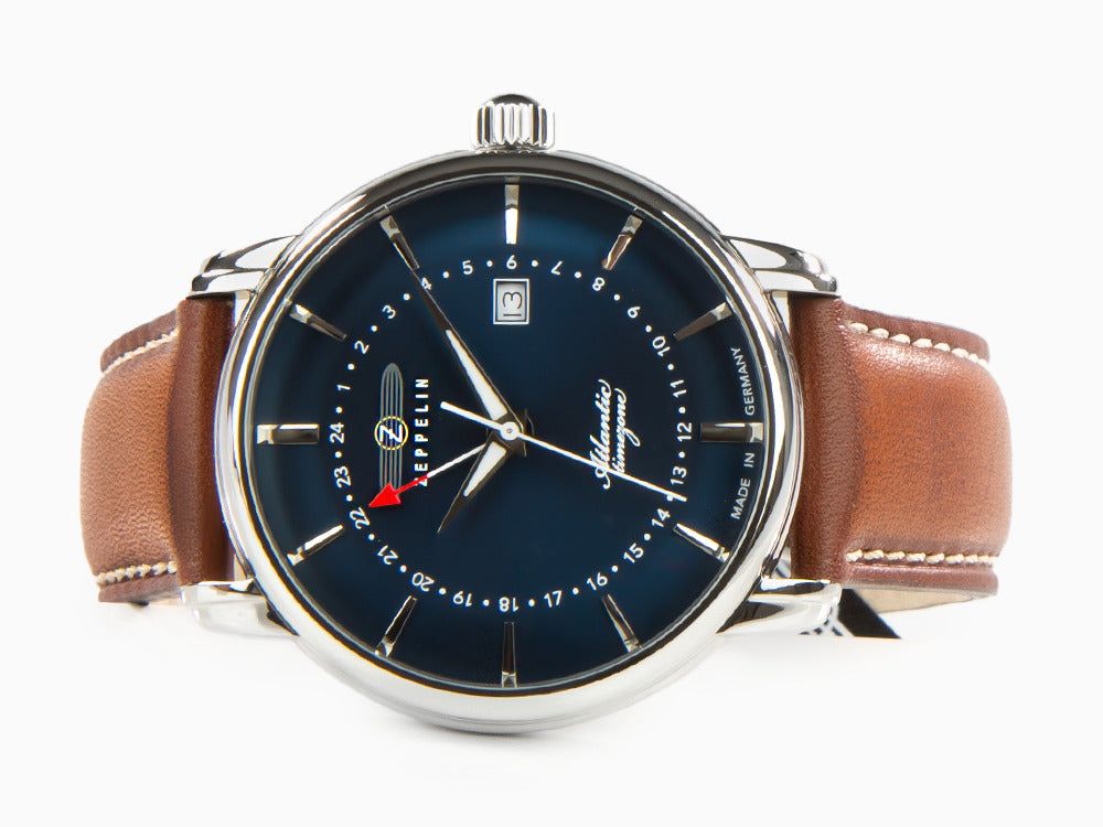 Reloj de Cuarzo Zeppelin Atlantic, Azul, 41 mm, Día, Correa de piel, 8442-3