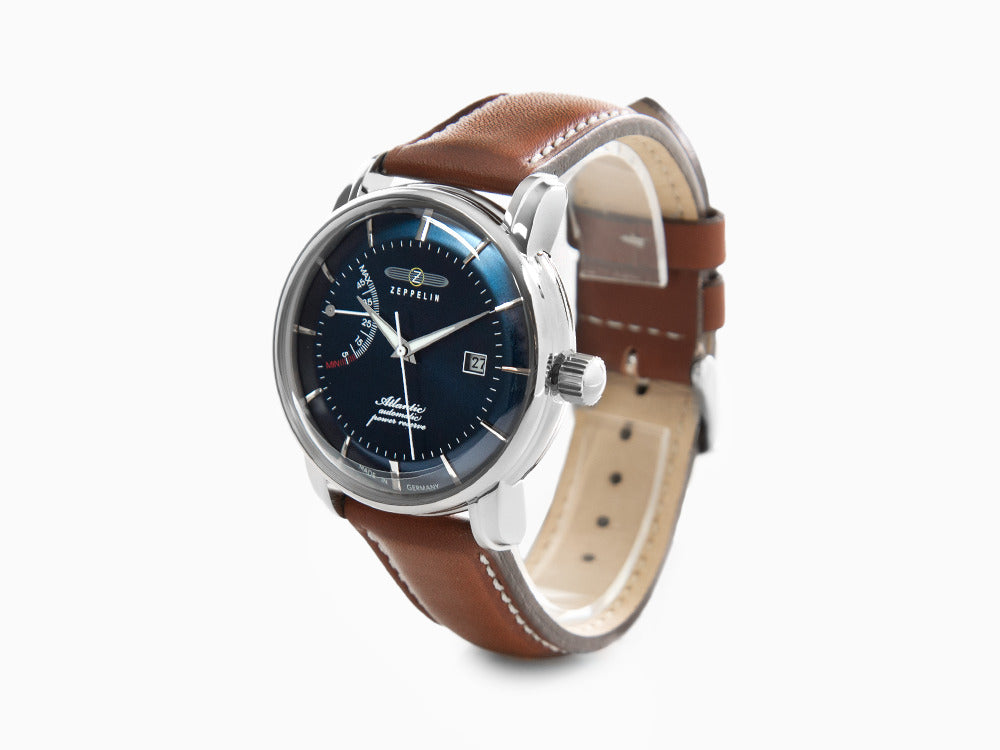 Reloj Automático Zeppelin Atlantic, Azul, 42 mm, Día, Correa de piel, 8462-3