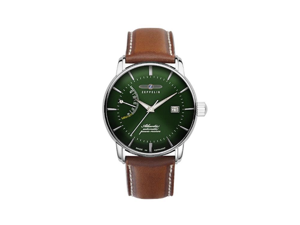 Reloj Automático Zeppelin Atlantic, Verde, 41 mm, Día, Correa de piel, 8462-4