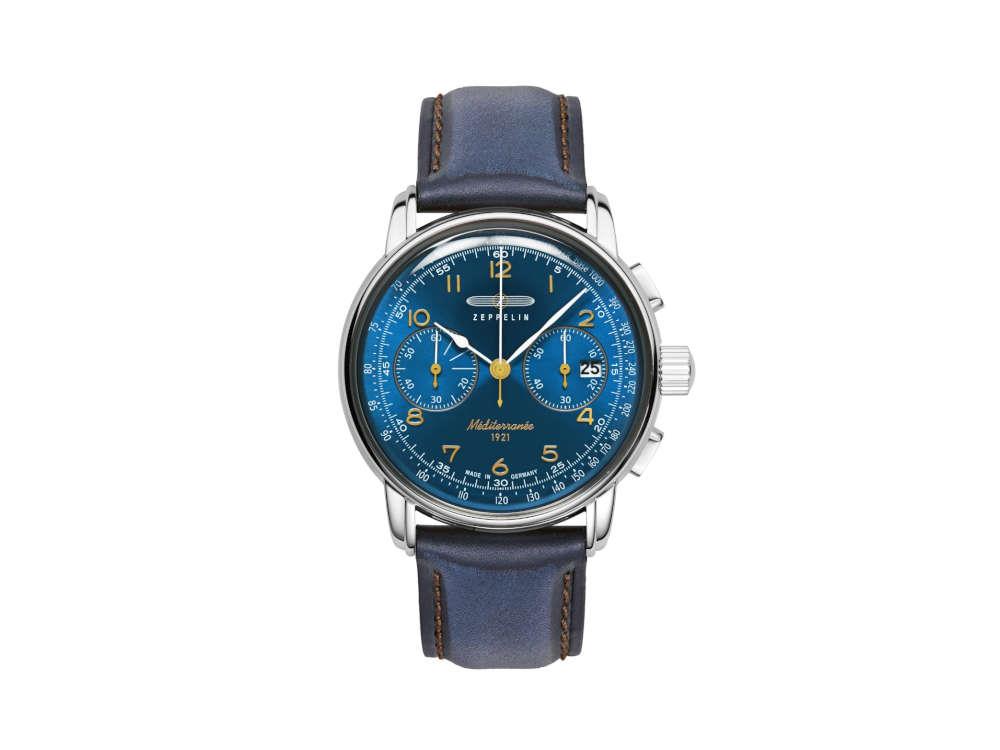 Reloj de Cuarzo Zeppelin Méditerranée Chronógrafo, Azul, 42 mm, 9670-3
