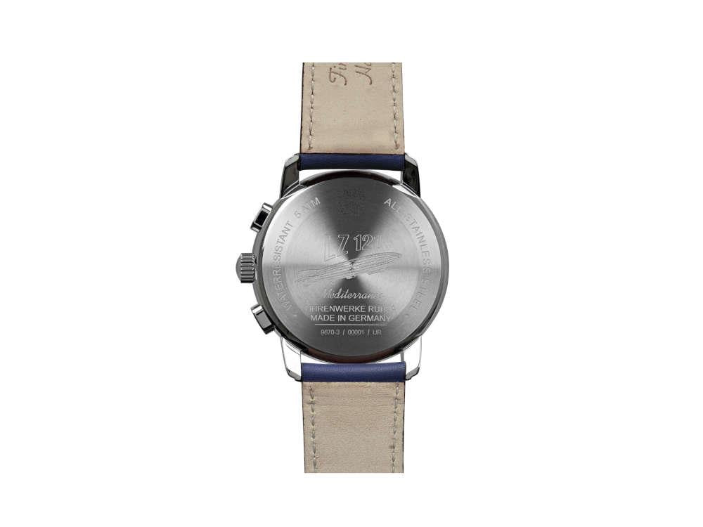 Reloj de Cuarzo Zeppelin Méditerranée Chronógrafo, Azul, 42 mm, 9670-3