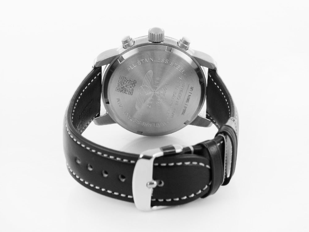 Reloj de Cuarzo Zeppelin 100 Years Zeppelin Ed. 1, Negro, 42 mm, Día, 7680-2