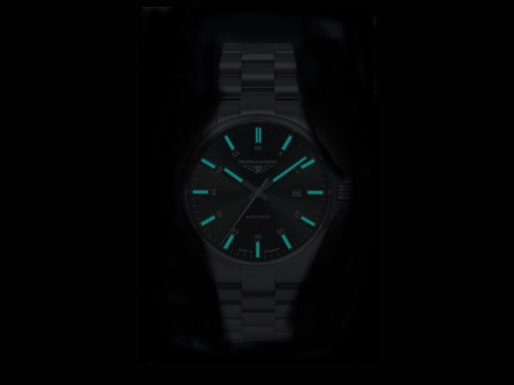 Reloj Automático Bauhaus Aviation, Titanio, Verde, 42 mm, Miyota 8315, 2864M-4