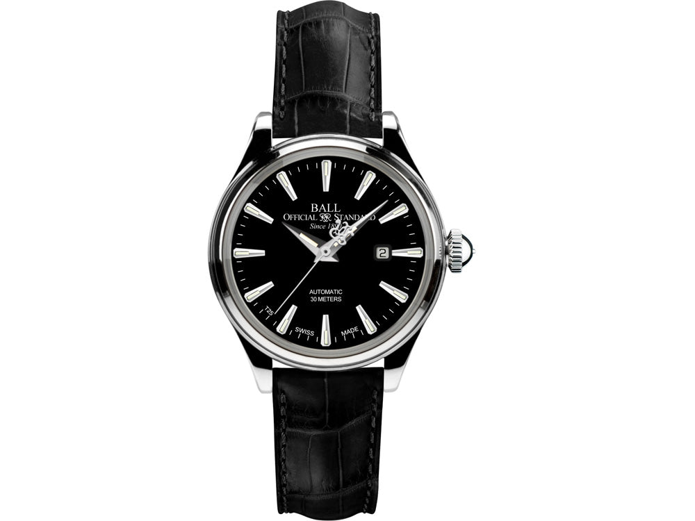 Reloj Ball Trainmaster Eternity Ladies, Ball RR1104, Negro, Correa de piel