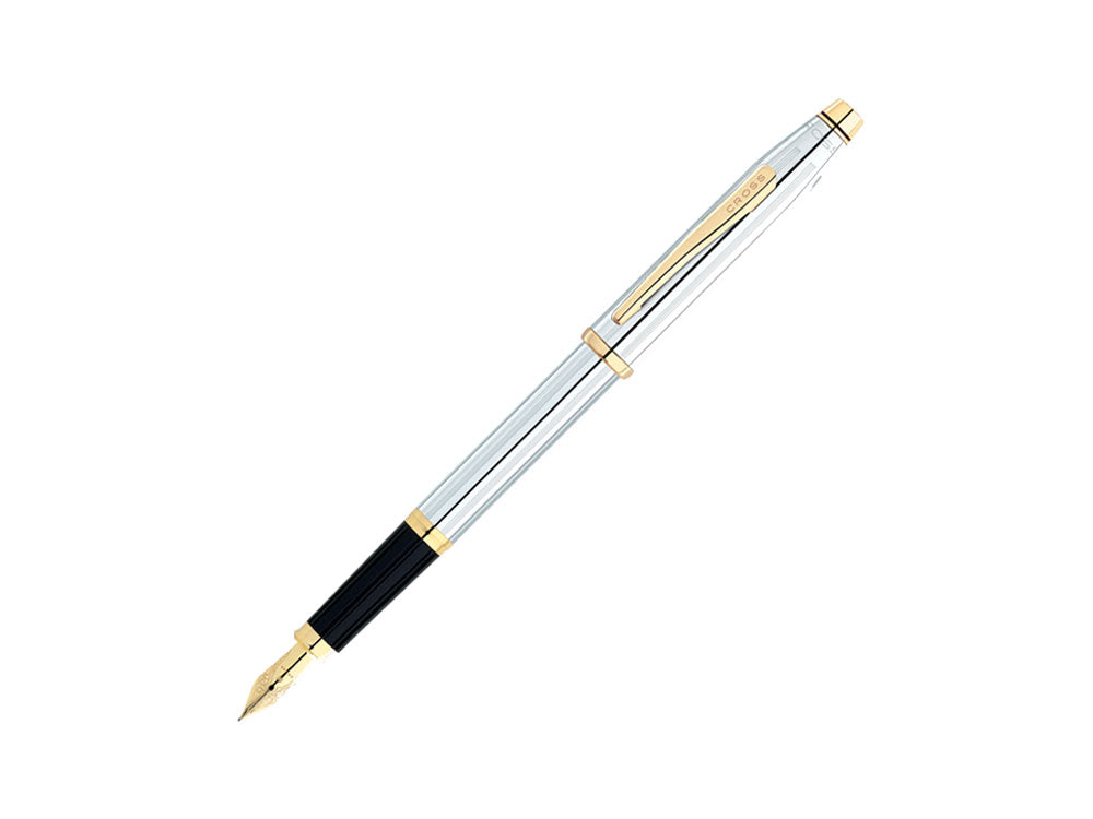 Pluma Estilográfica Cross Century II Medalist, Cromo, Bañado en Oro 23K