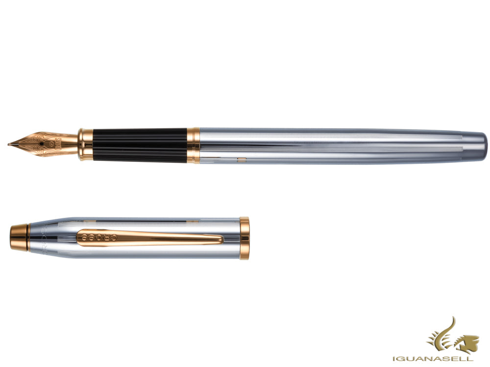 Pluma Estilográfica Cross Century II Medalist, Cromo, Bañado en Oro 23K