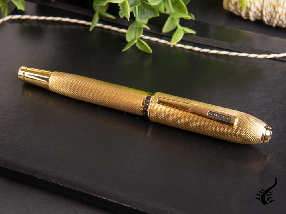 Pluma Estilográfica Cross Peerless 125, Baño en Oro 23K, AT0706-4