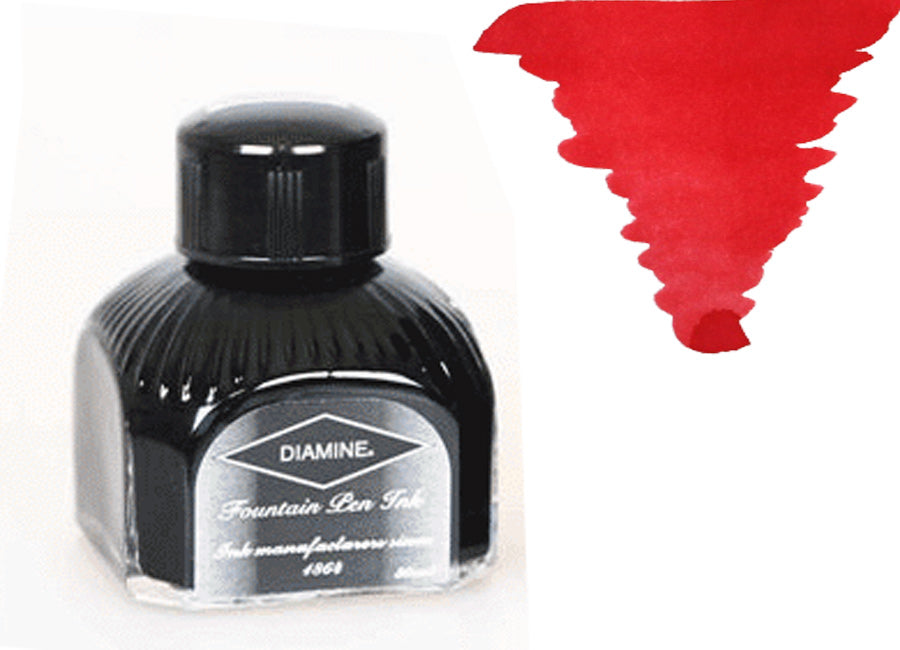 Tintero Diamine, 80ml., Classic Red, Botella de cristal italiano