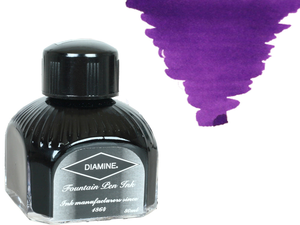 Tintero Diamine, 80ml., Imperial Purple, Botella de cristal italiano