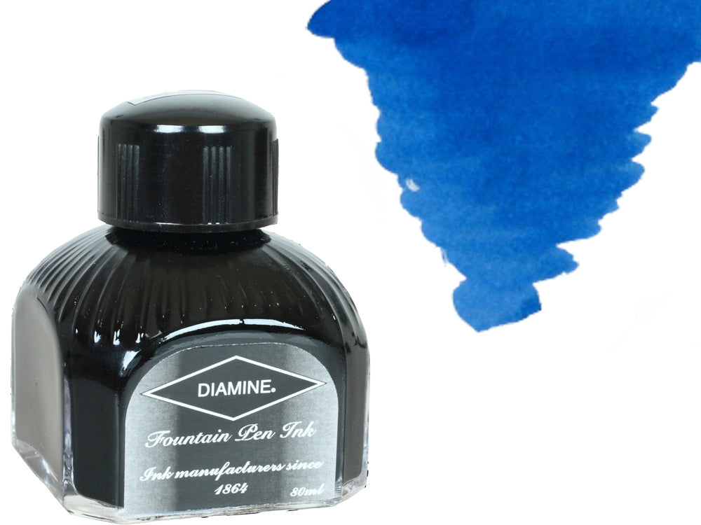 Tintero Diamine, 80ml., Presidential Blue, Botella de cristal italiano