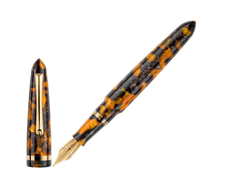 Pluma Montegrappa Venetia Havana Amber, Oro 14k Flex, ISVEN-XO