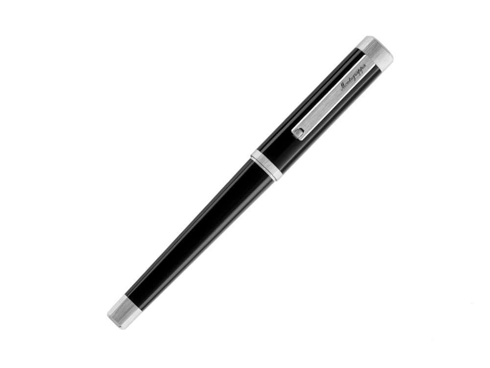 Roller Montegrappa Quattro, Resina Acrílica, Adornos en paladio, Negro, ISZ4IRIP
