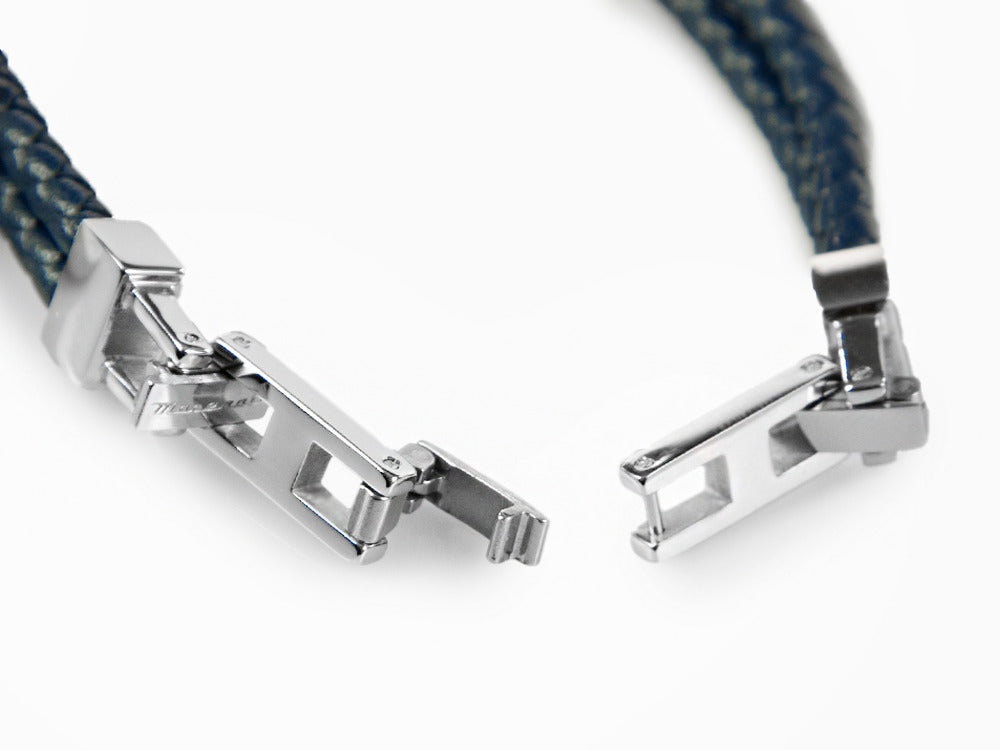 Pulsera Maserati Gioielli, Cuero, Azul, PVD Oro rosa, JM422AVE10