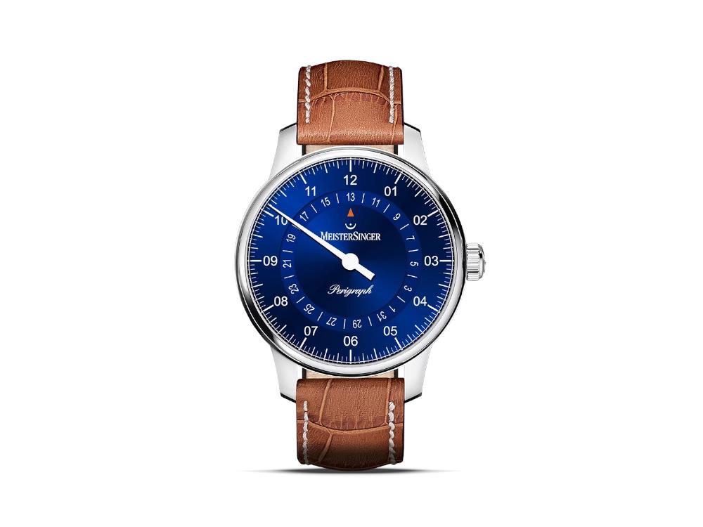 Reloj Automático Meistersinger Perigraph, SW 300, 38 mm, Azul, BM1108