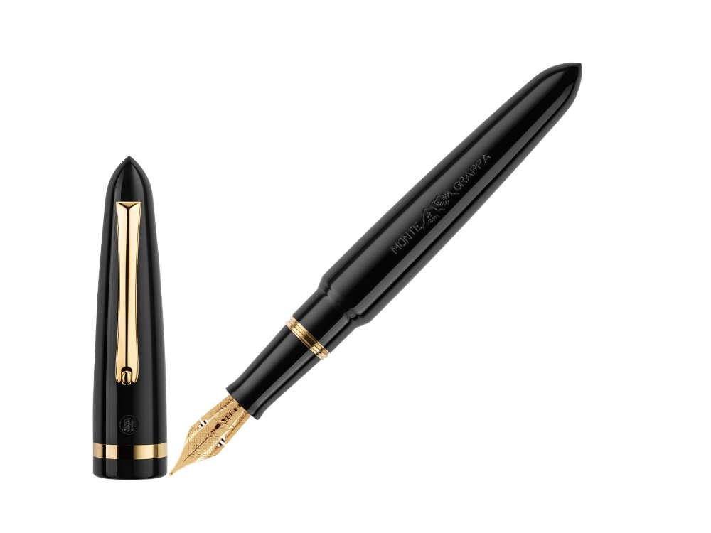 Pluma Estilográfica Montegrappa Venetia, Negra, Oro 14k Flex, ISVEN-XC