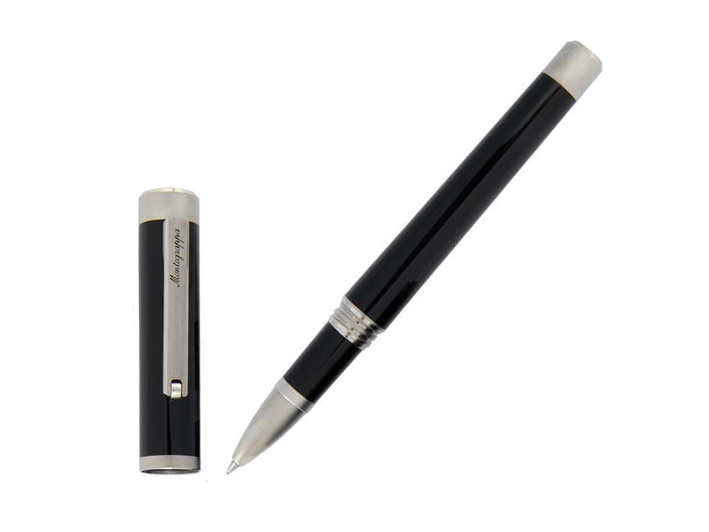 Roller Montegrappa Zero, Resina Negra, Paladio IP, ISZEIRIP