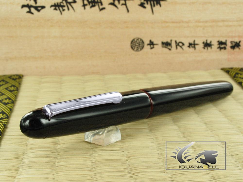 Pluma Estilográfica Nakaya Writer Kuro-Tamenuri, Ebonita, Rodio