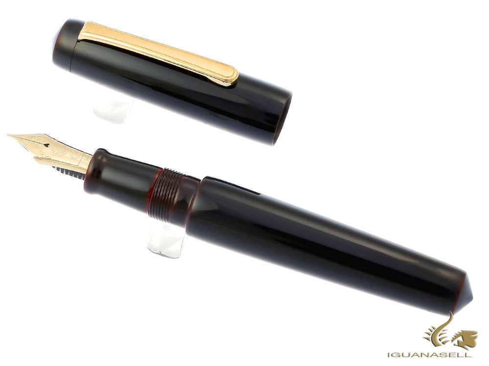 Pluma Estilográfica Nakaya Writer Kuro-Tamenuri, Piccolo, Oro, Ebonita