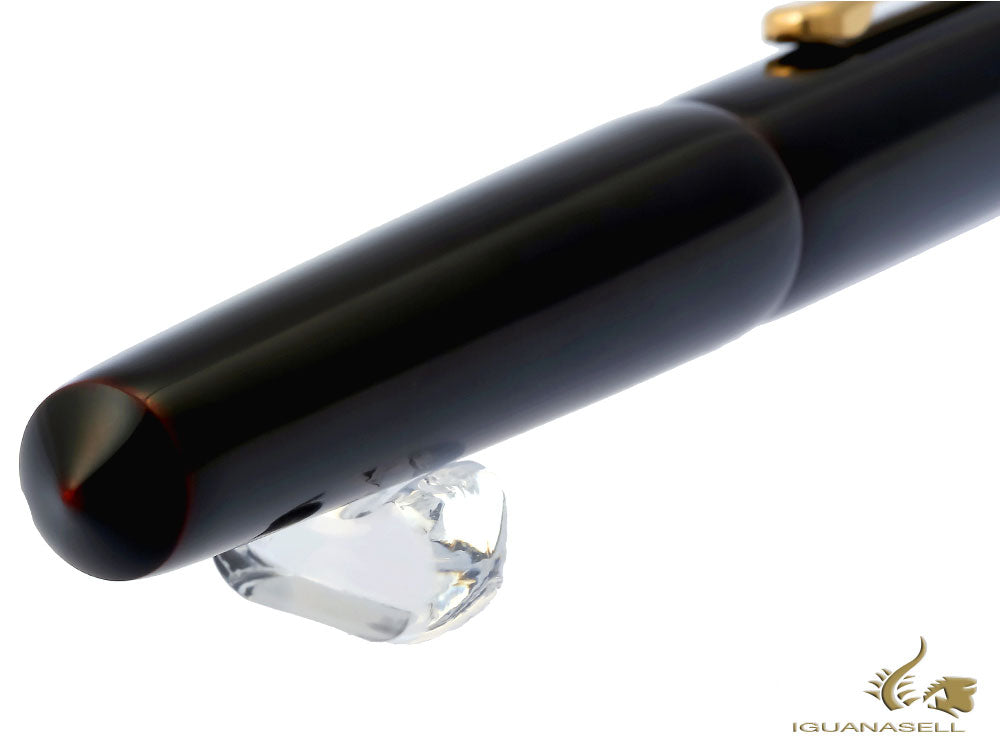 Pluma Estilográfica Nakaya Writer Kuro-Tamenuri, Piccolo, Oro, Ebonita