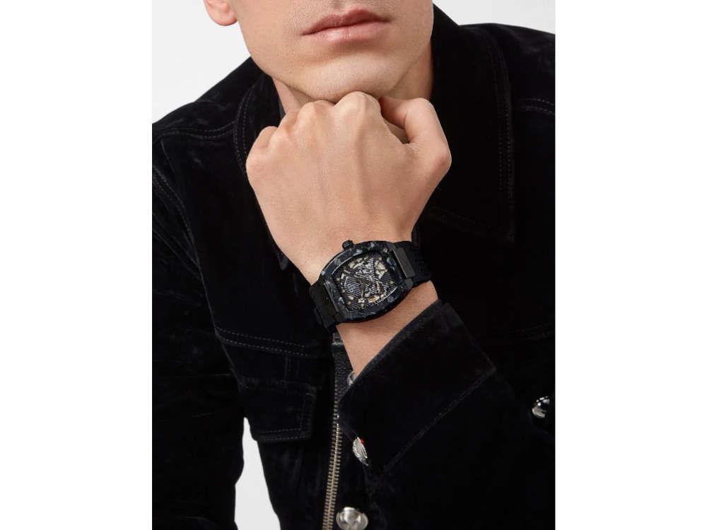 Reloj Automático Philipp Plein The Skeleton, PVD, Negro, 44 mm, PWBAA0221