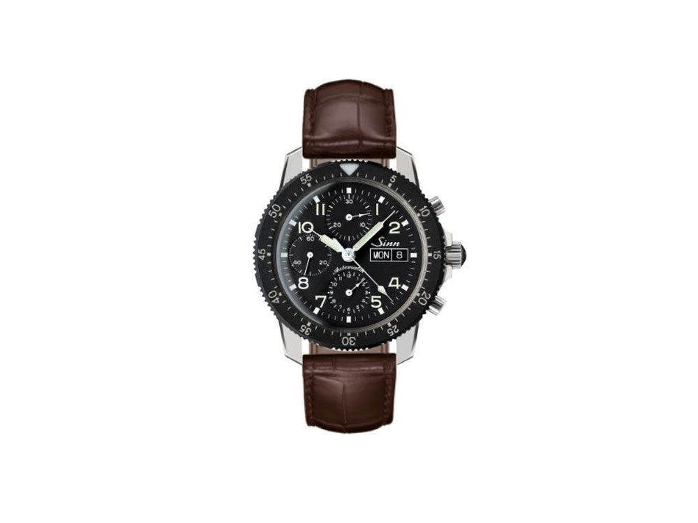Reloj Automático Sinn 103 St, 41 mm, Correa de Aligátor, Negro, 103.031 LB13