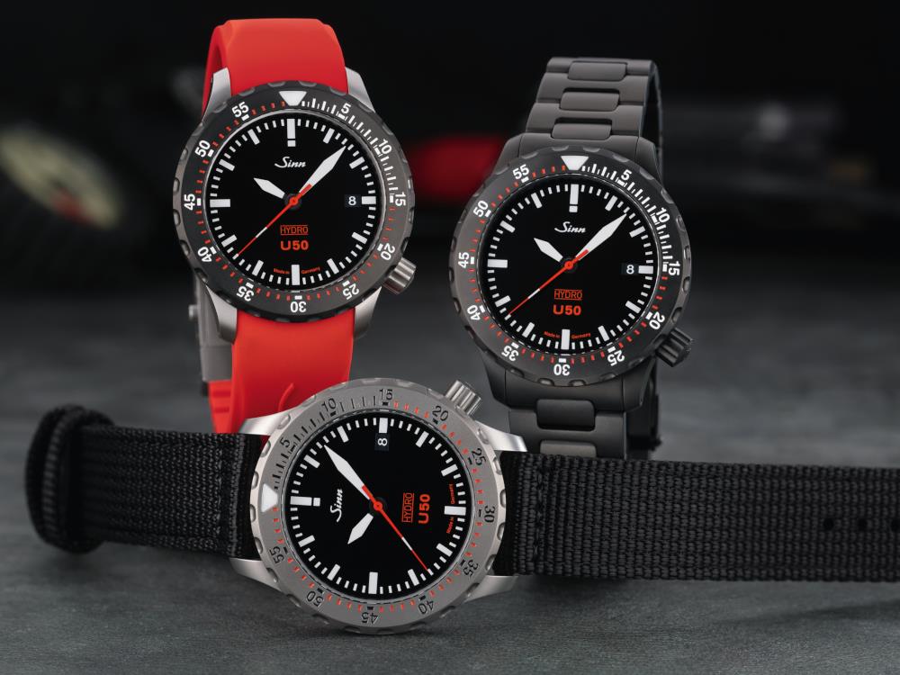 Reloj de Cuarzo Sinn U50 HYDRO SDR, Negro, 500 atm, 1051.040 MB