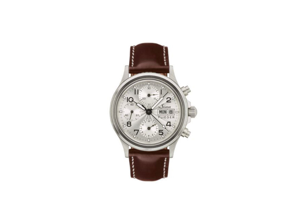 Reloj Automático Sinn 356 Sa PILOT III, Cronógrafo, 38,5mm, Plata, 356.0721 LB21