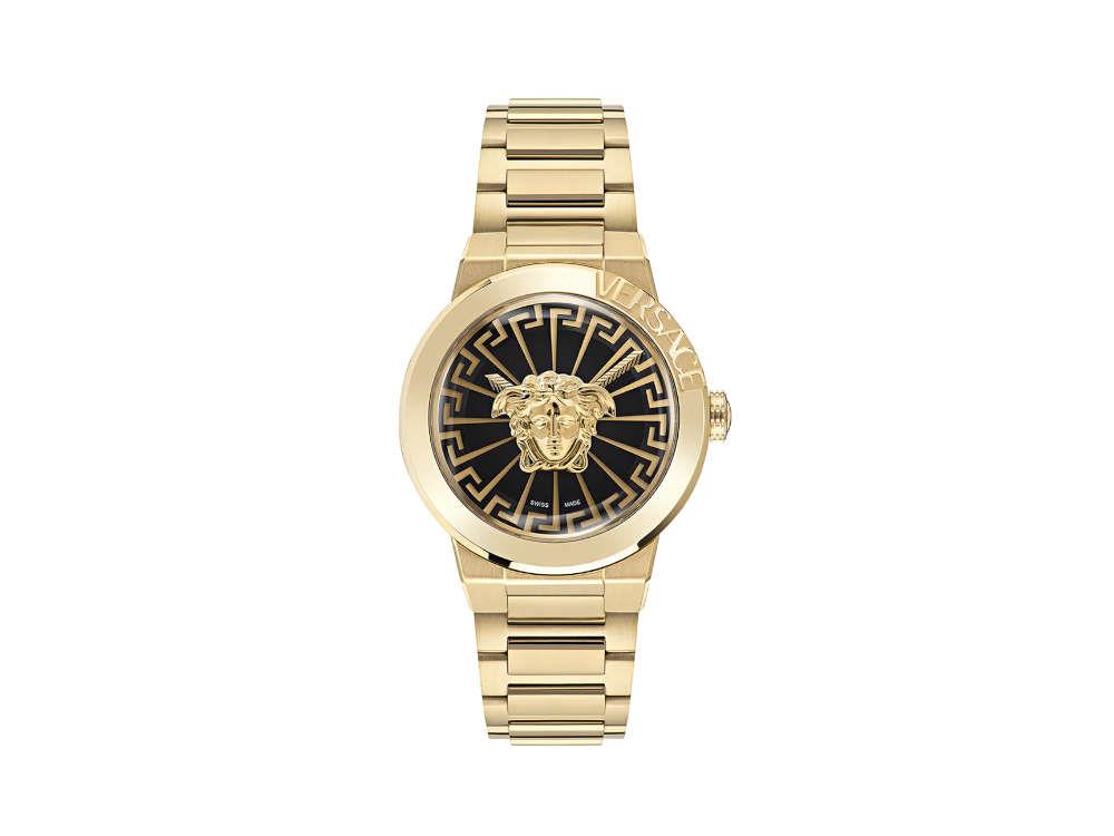 Reloj de Cuarzo Versace Medusa Infinite, PVD Oro, Negro, 38 mm, VE3F00522