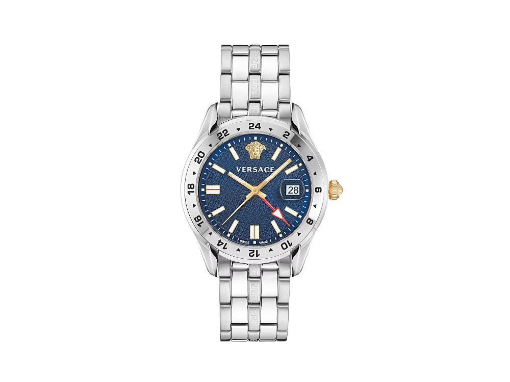 Reloj de Cuarzo Versace Greca Time GMT, Azul, 41mm, Cristal de Zafiro, VE7C00523