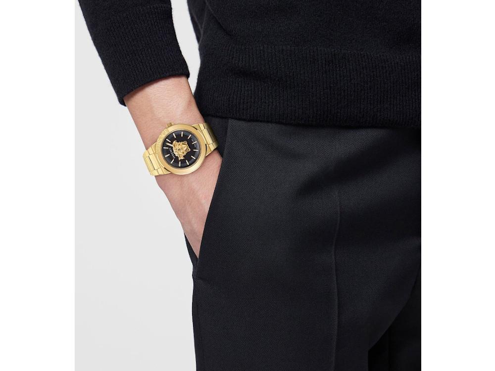 Reloj de Cuarzo Versace Medusa Infinite Gent, PVD Oro, Negro, 47 mm, VE7E00623