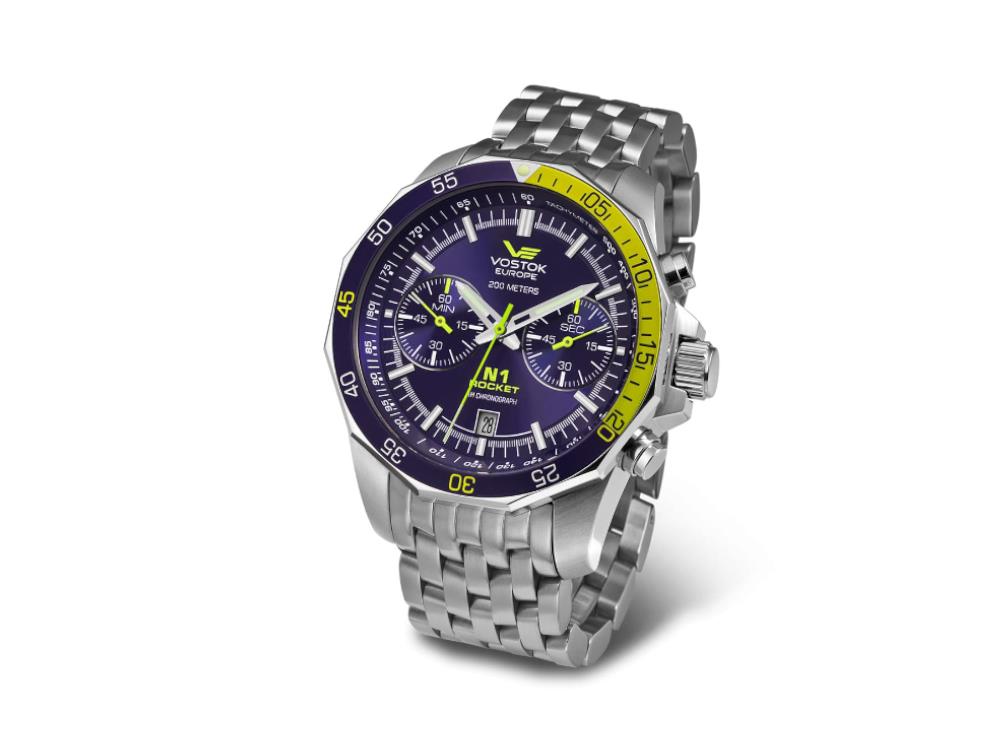 Reloj de Cuarzo Vostok Europe Rocket N-1, Azul, 46 mm, Crono, 6S21-2255253-B