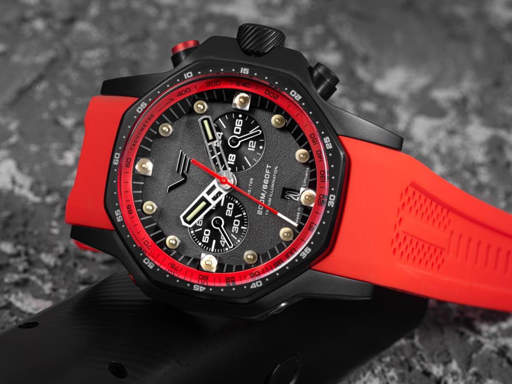 Reloj de Cuarzo Vostok Europe Atomic Age, PVD, 48 mm, Crono, VK64-640C699