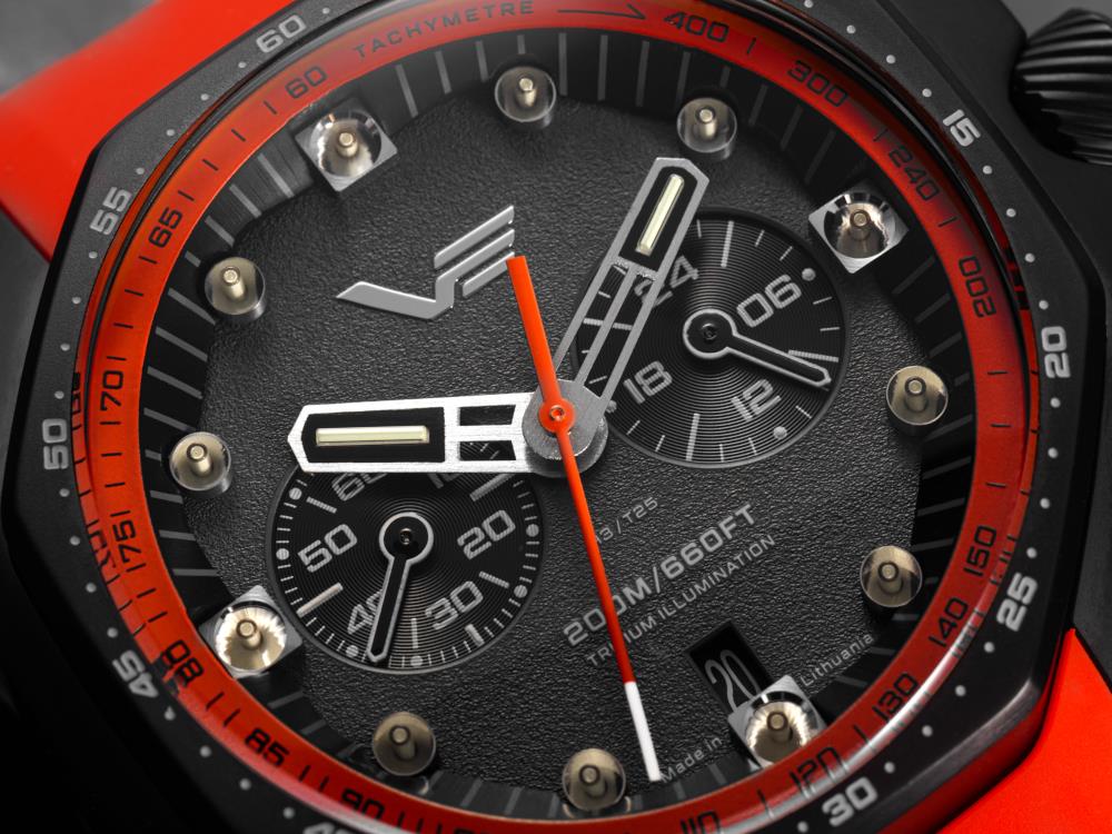 Reloj de Cuarzo Vostok Europe Atomic Age, PVD, 48 mm, Crono, VK64-640C699