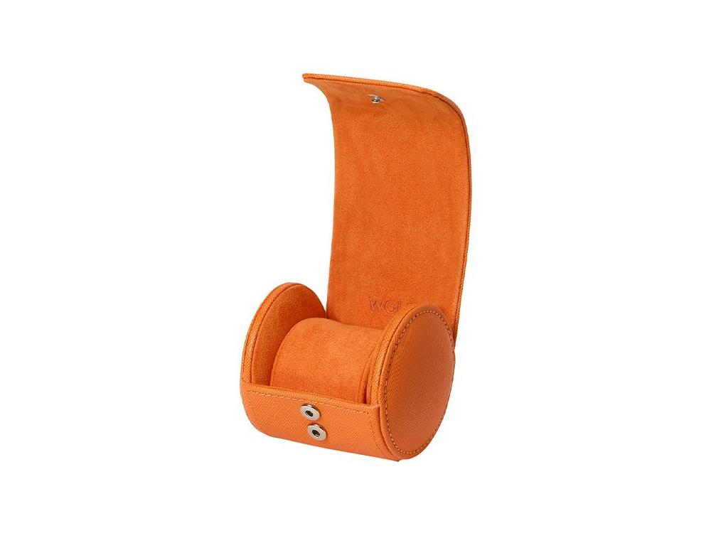 Estuche de relojes WOLF Tutti Frutti, 1 Reloj, Naranja, Piel Vegana, 680139
