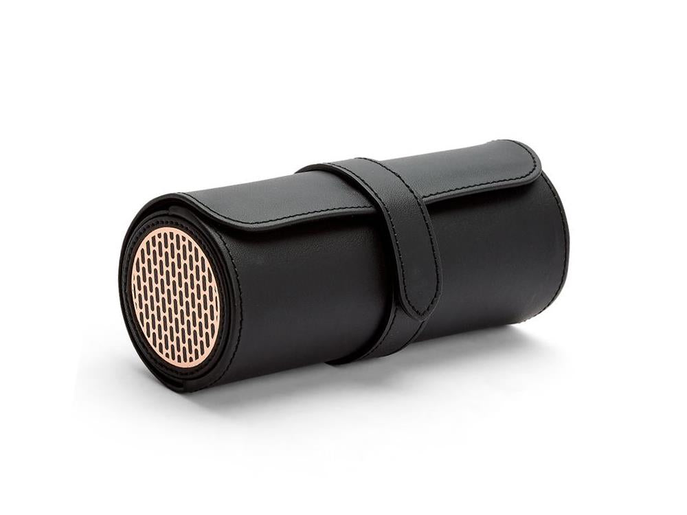 Estuche de relojes WOLF Axis, 3 Relojes, Negro, Piel, 488416