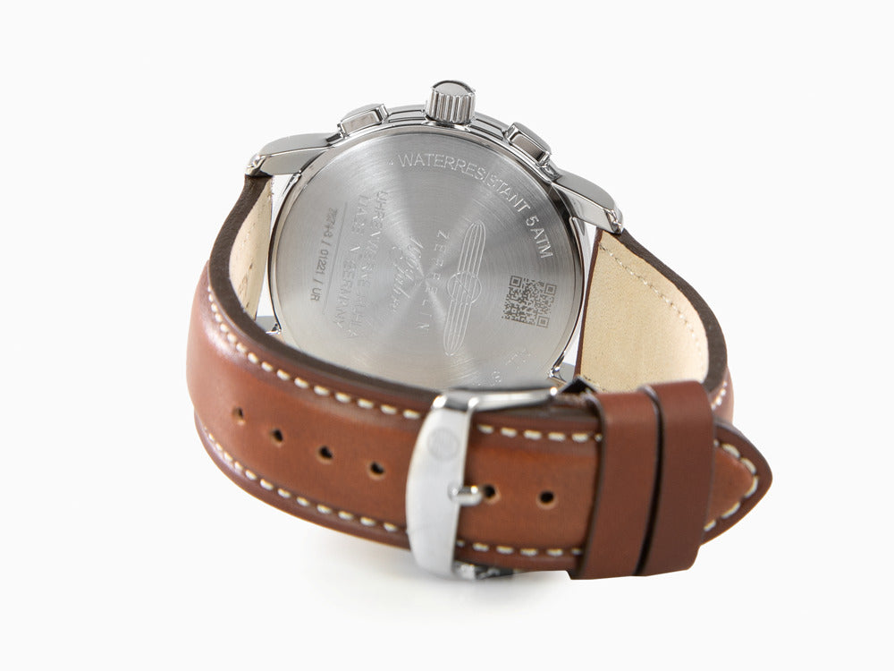 Reloj de Cuarzo Zeppelin 100 Jahre Zeppelin Ed.2, Negro, 42mm, Crono, 7674-3