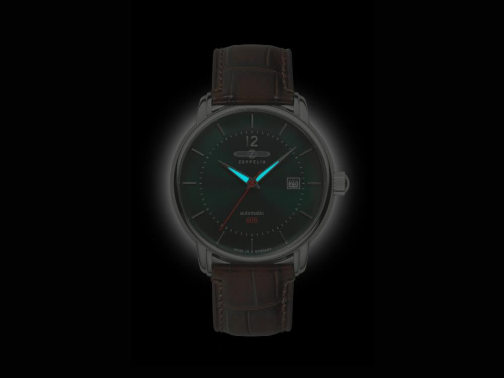 Reloj Automático Zeppelin LZ 120 Bodensee, Verde, 40cm, Correa de piel, 8160-4