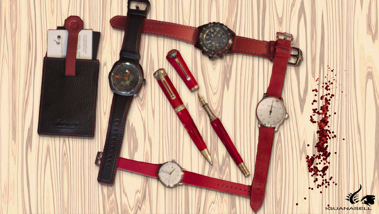 reloj automático rojo