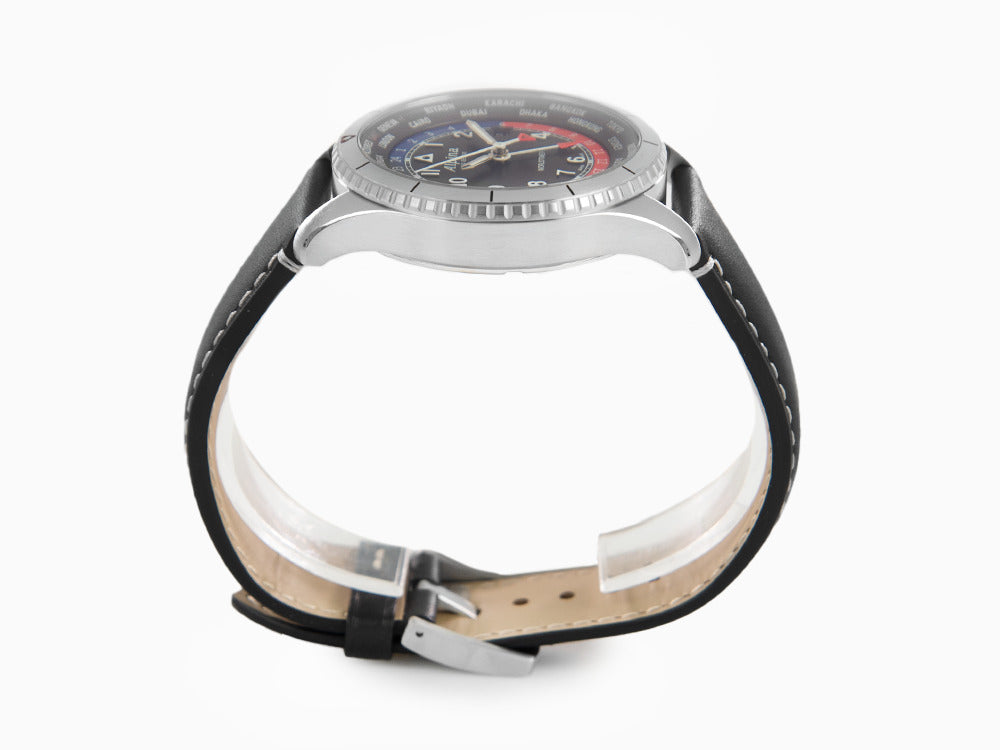 Reloj de Cuarzo Alpina Startimer Pilot Worldtimer, 41 mm, Negro, AL-255BRB4S26