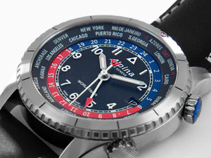 Reloj de Cuarzo Alpina Startimer Pilot Worldtimer, 41 mm, Negro, AL-255BRB4S26