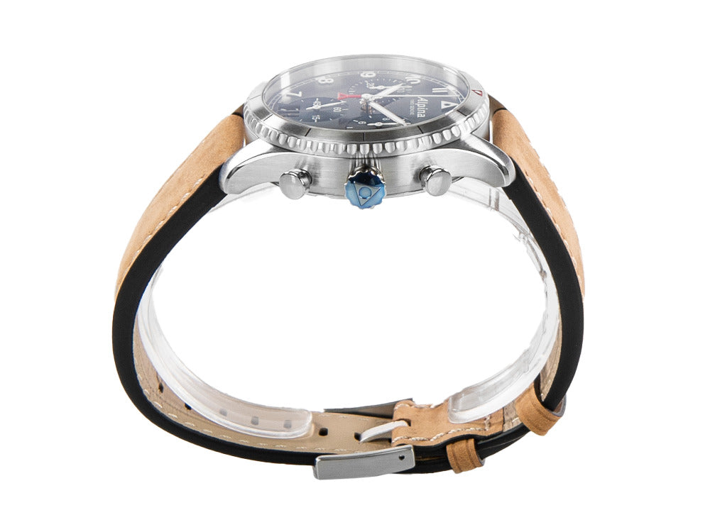 Reloj de Cuarzo Alpina Startimer Pilot, 41 mm, Azul, Día, AL-372NW4S26