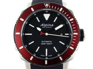 Reloj Automático Alpina Seastrong Diver 300, AL-525, Negro, 44 mm, 30 atm, Día