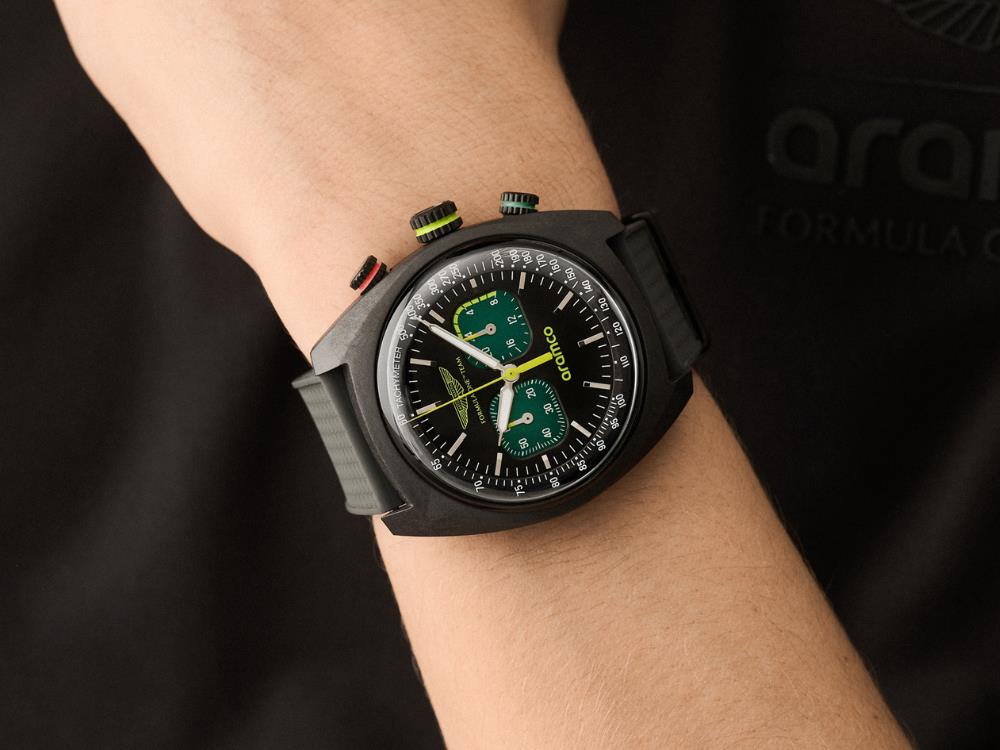 Reloj de Cuarzo Aston Martin F1 Team DWF, Negro, 40 mm, Cronógrafo, MTFD2F602
