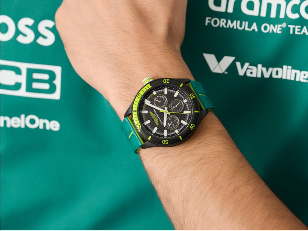 Reloj de Cuarzo Aston Martin PIT W F1 Team, Negro, 46 mm, Cronógrafo, MTFP1F501