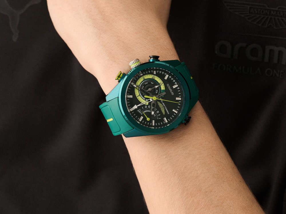 Reloj de Cuarzo Aston Martin F1 Team KRS, Negro, 44 mm, Cronógrafo, MTFR1F602